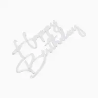 Топпер для торта "Happy Birthday " акрил, цвет серебро