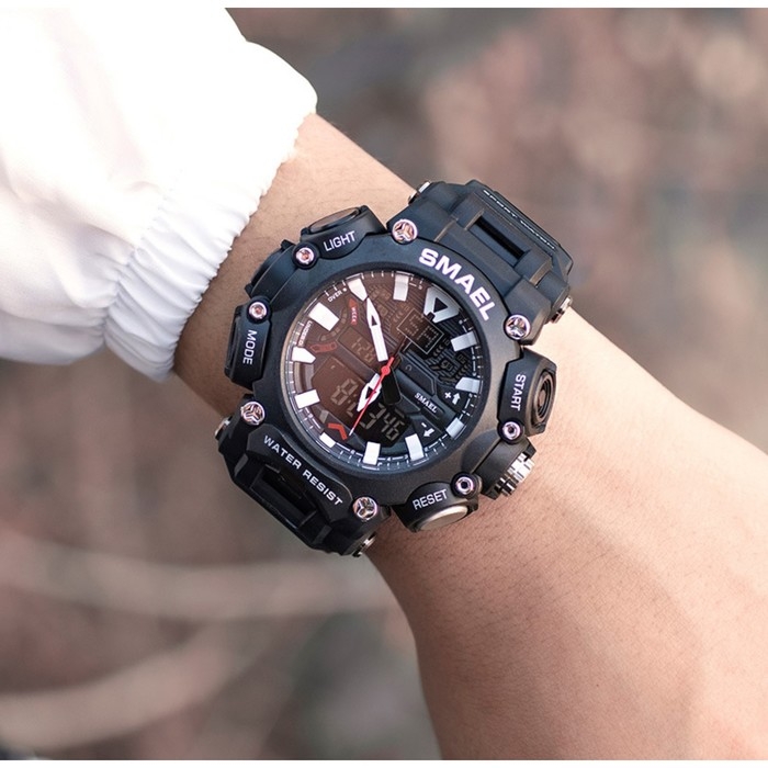 Часы наручные электронные, с будильником, d-6.1 см, ремешок l-26 см, 5 ATM, черный ремешок Часы наручные электронные, с будильником, d-6.1 см, ремешок l-26 см, 5 ATM, черный ремешок