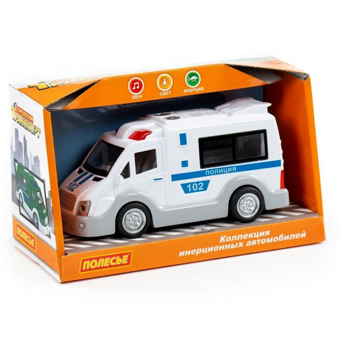 Автомобиль «Полиция» инерционный, со светом и звуком, МИКС Автомобиль «Полиция» инерционный, со светом и звуком, МИКС