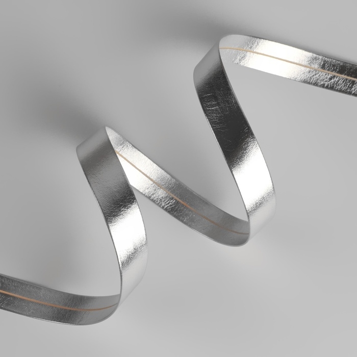 Косая бейка, кожаная, 15 мм × 10 ± 1 м, цвет серебряный Косая бейка, кожаная, 15 мм × 10 ± 1 м, цвет серебряный