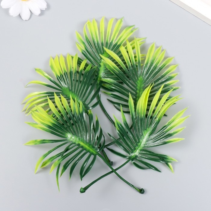 Декор для творчества Декор для творчества "Лист пальмы на стебле" набор 5 шт зелёный градиент 8х13,5 см