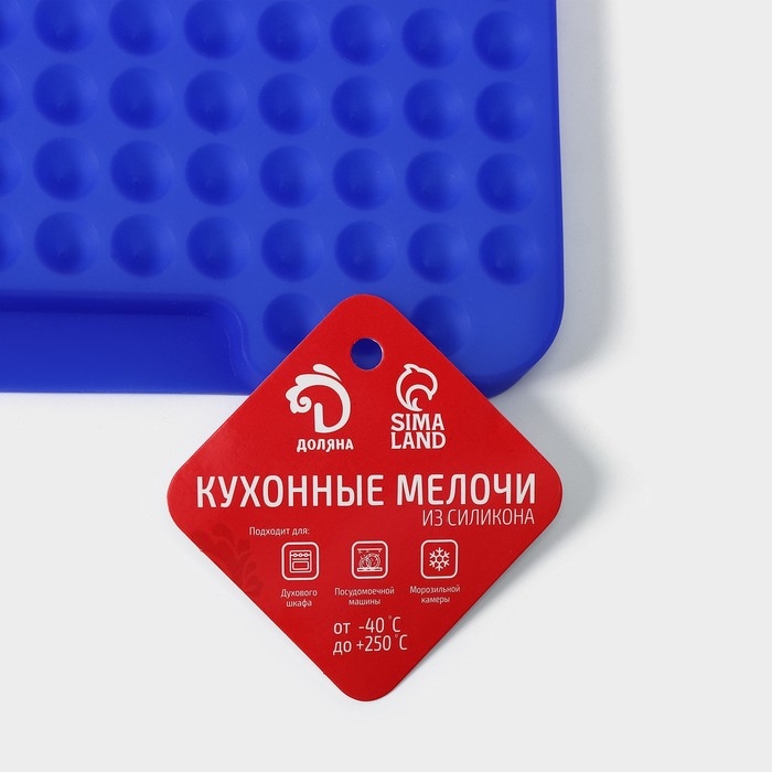 Коврик - антижир для запекания Доляна, силикон, 28×21 см, цвет синий Коврик - антижир для запекания Доляна, силикон, 28×21 см, цвет синий