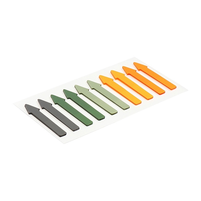 Блок-закладки с липким краем пластик Стрелки 20л х 10 цветов оранж/зел, 5 х 41мм CALLIGRATA   105326 Блок-закладки с липким краем пластик Стрелки 20л х 10 цветов оранж/зел, 5 х 41мм CALLIGRATA   105326