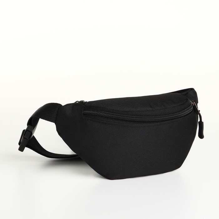 Поясная сумка на молнии, 2 наружных кармана, цвет чёрный Поясная сумка на молнии, 2 наружных кармана, цвет чёрный