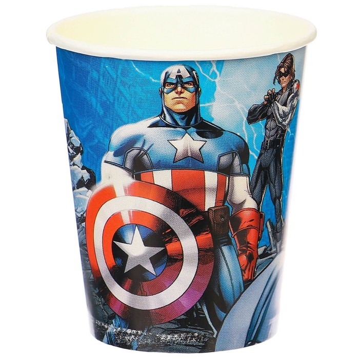 Стакан одноразовый бумажный Стакан одноразовый бумажный "С Днем Рождения!", 250 мл, 6 штук, Мстители