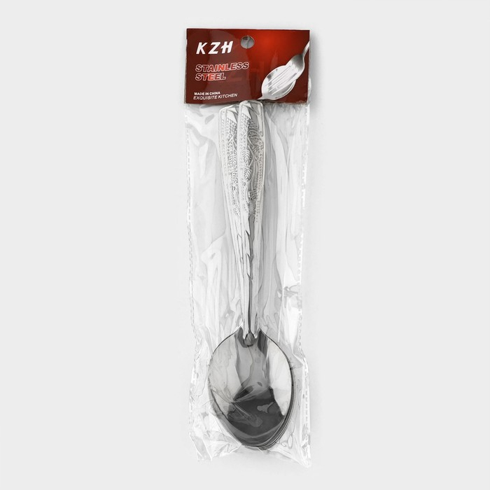 Ложки столовые из нержавеющей стали &laquo;Паритто&raquo;, длина 19 см, 12 шт, цвет серебряный