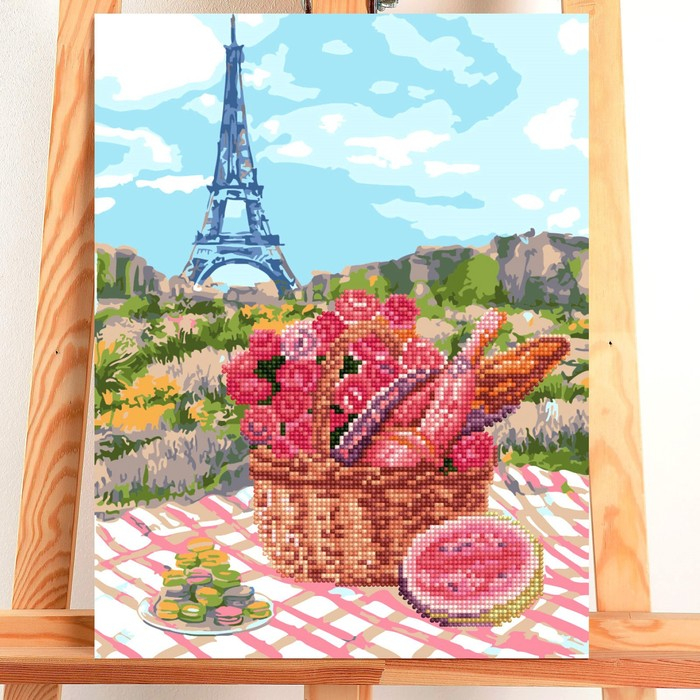 Картина по номерам с алмазной мозаикой без подрамника «Пикник в Париже», 30 х 40 см Картина по номерам с алмазной мозаикой без подрамника «Пикник в Париже», 30 х 40 см