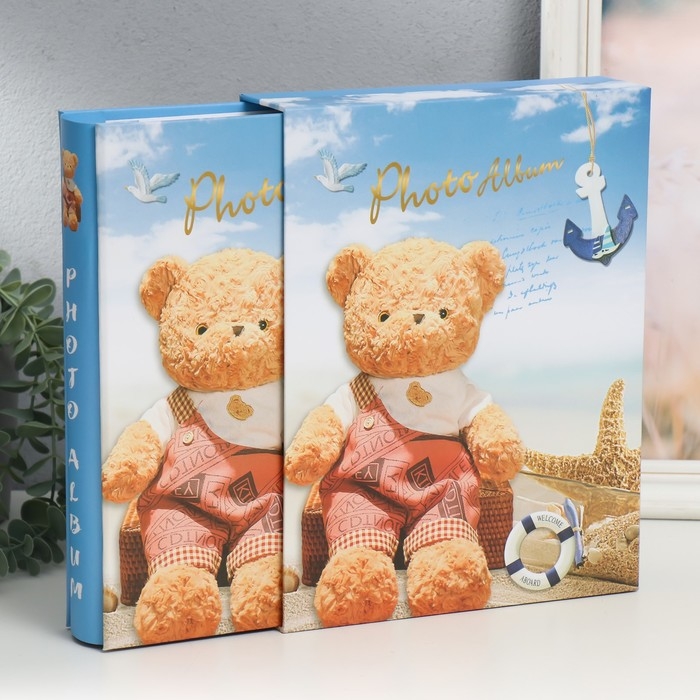 Фотоальбом на 200 фото 10х15 см Фотоальбом на 200 фото 10х15 см "Мишка на море" МИКС 26х20,5х5,6 см