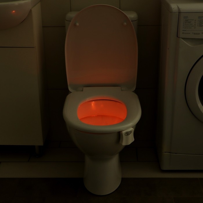 Светильник для туалета с датчиком движ., RGB, 3 Вт, IP68,  от бат. 3*AAA, белый Светильник для туалета с датчиком движ., RGB, 3 Вт, IP68,  от бат. 3*AAA, белый