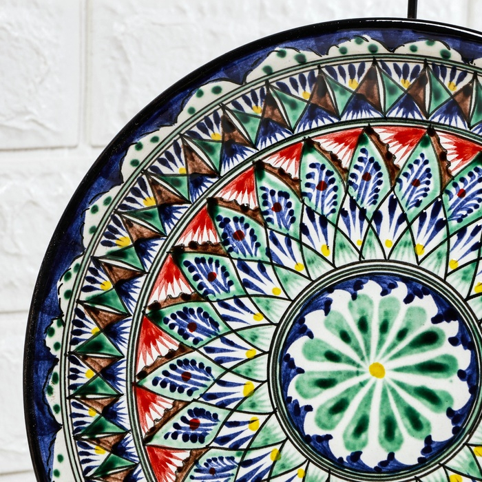 Ляган Риштанская Керамика  Ляган Риштанская Керамика "Узоры", 25 см, синий