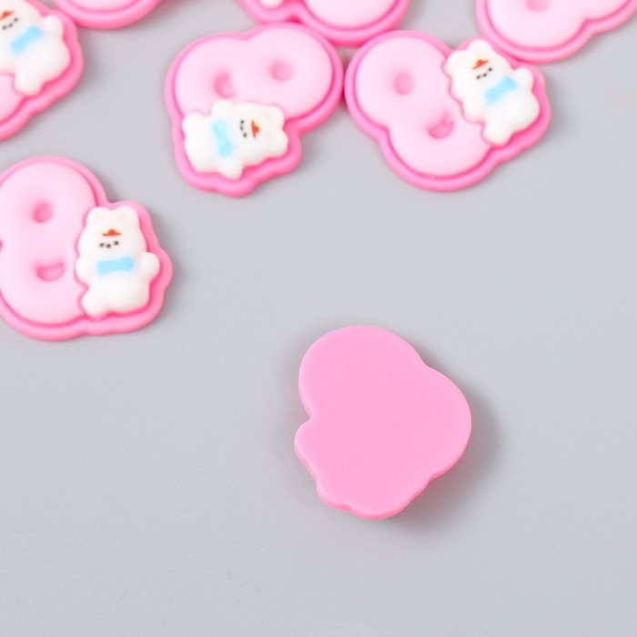 Декор для творчества "Цифра 8 со зверюшкой" набор 10 шт 2х1,9 см