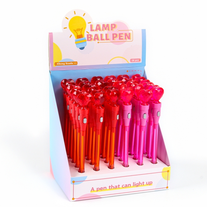 Ручка световая Ручка световая "Сердце" с синими чернилами, цвета МИКС