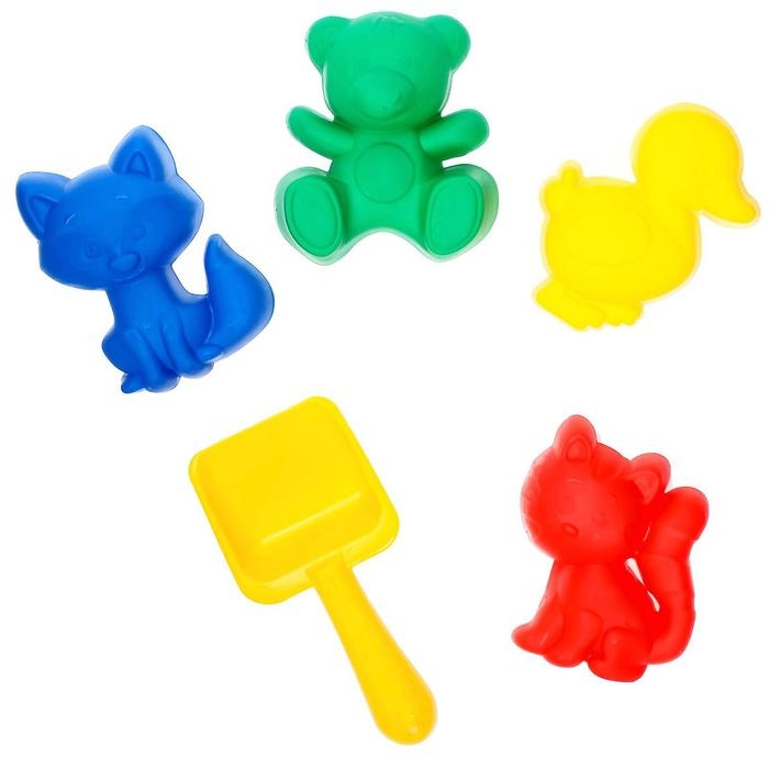 Набор для игры в песке №103: 4 формочки, совок с короной, МИКС Набор для игры в песке №103: 4 формочки, совок с короной, МИКС