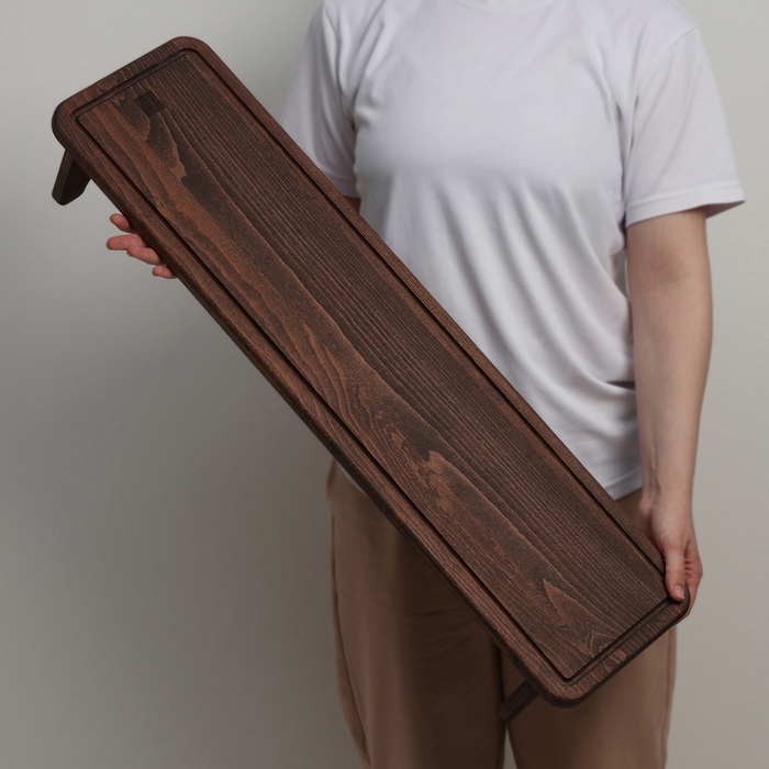 Доска для подачи с кровостоком Wild Kitchen «Большая Компания», 78×20×11 см, на ножках, тёмный бук Доска для подачи с кровостоком Wild Kitchen «Большая Компания», 78×20×11 см, на ножках, тёмный бук