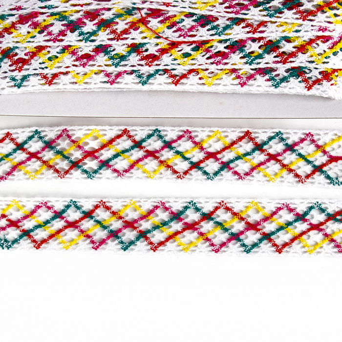 Тесьма многоцветная «Зигзаг», ширина 4 см, в упаковке 25 м Тесьма многоцветная «Зигзаг», ширина 4 см, в упаковке 25 м