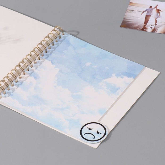 Фотоальбом на спирали 20 листов  Фотоальбом на спирали 20 листов "Облака" объёмный элемент + 4 вкладки 24х24 см