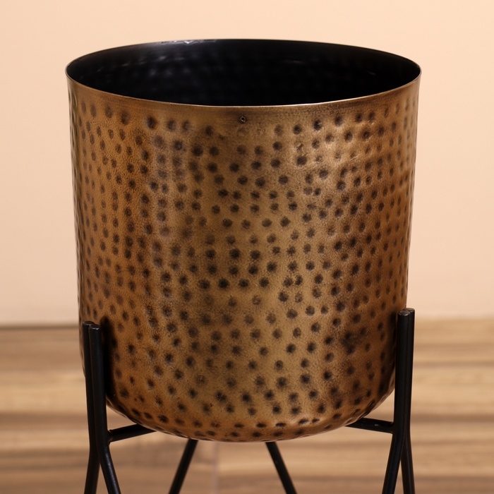 Кашпо на подставке  Кашпо на подставке "Бригс" металл (набор 2 шт), диаметр 24 и 21 см