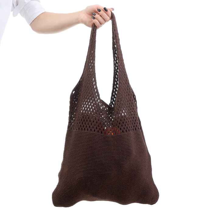 Авоська 38 х 62 см, ручка 22 см, клетка 0.5 см, коричневая Авоська 38 х 62 см, ручка 22 см, клетка 0.5 см, коричневая