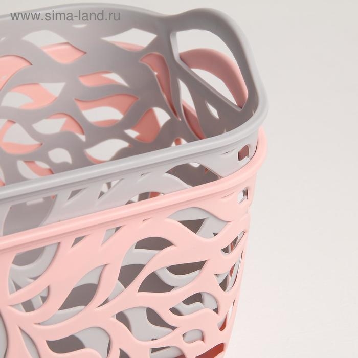 Корзина для хранения «Листья», пластик, 29,5×21,5×16 см, цвет МИКС Корзина для хранения «Листья», пластик, 29,5×21,5×16 см, цвет МИКС