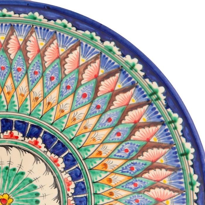 Ляган Риштанская Керамика  Ляган Риштанская Керамика "Узоры", 33 см, глубокий, синий