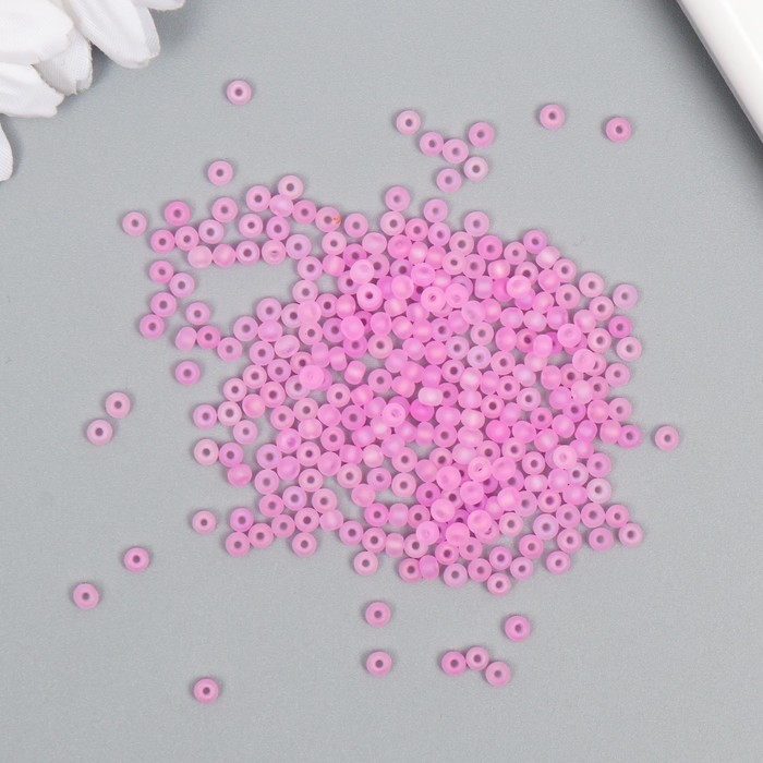 Бисер стекло 8/0  Бисер стекло 8/0 "Матовый полупрозрачный. Розовый зефир" 10 гр