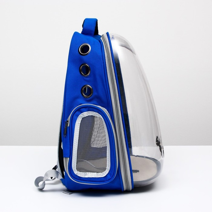 Рюкзак для переноски кошек, прозрачный, 34 х 25 х 40 см, синий Рюкзак для переноски кошек, прозрачный, 34 х 25 х 40 см, синий
