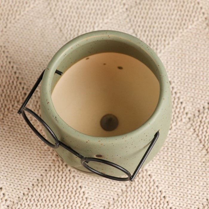 Горшок Горшок "Горшок который выжил" 7х7х7см, темно-зелёный