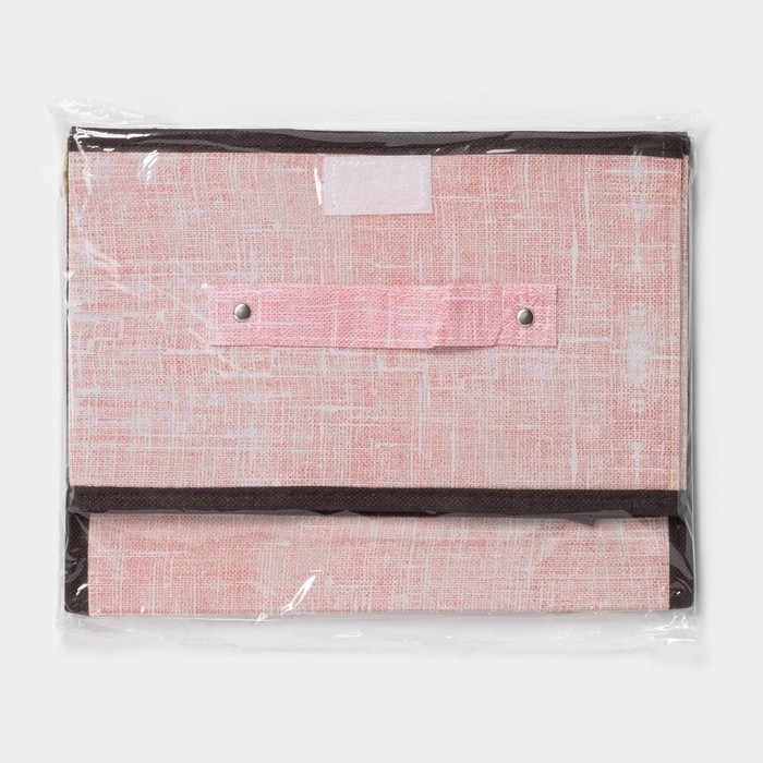 Короб стеллажный для хранения с крышкой «Ронда», 26×20,5×16 см, цвет розовый Короб стеллажный для хранения с крышкой «Ронда», 26×20,5×16 см, цвет розовый