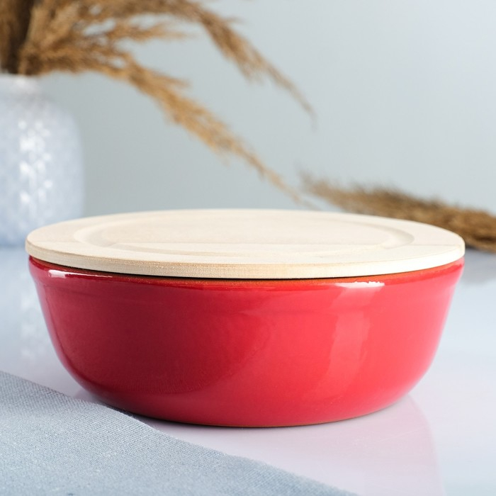 Набор для холодца 0,5 л (1 емкость с деревянной крышкой ) 17х6,5см, красный Набор для холодца 0,5 л (1 емкость с деревянной крышкой ) 17х6,5см, красный