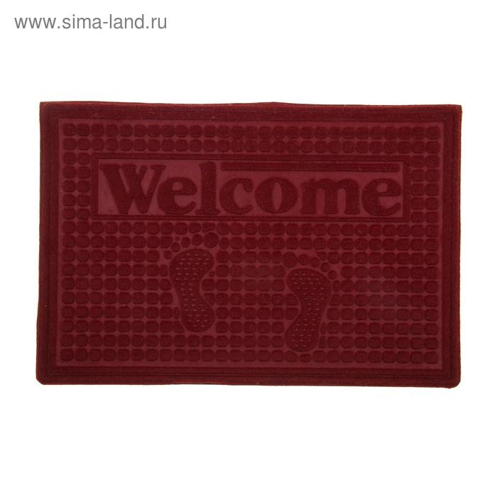 Коврик влаговпитывающий придверный без окантовки Доляна &laquo;Следочки Welcome&raquo;, 40&times;60 см, цвет МИКС