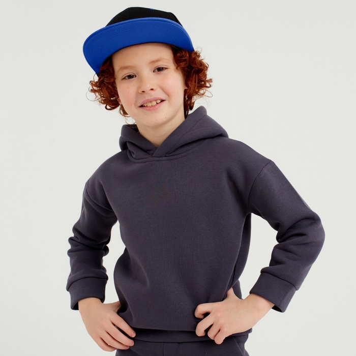 Бейсболка с прямым козырьком для мальчика MINAKU, размер 56, цвет чёрный/синий