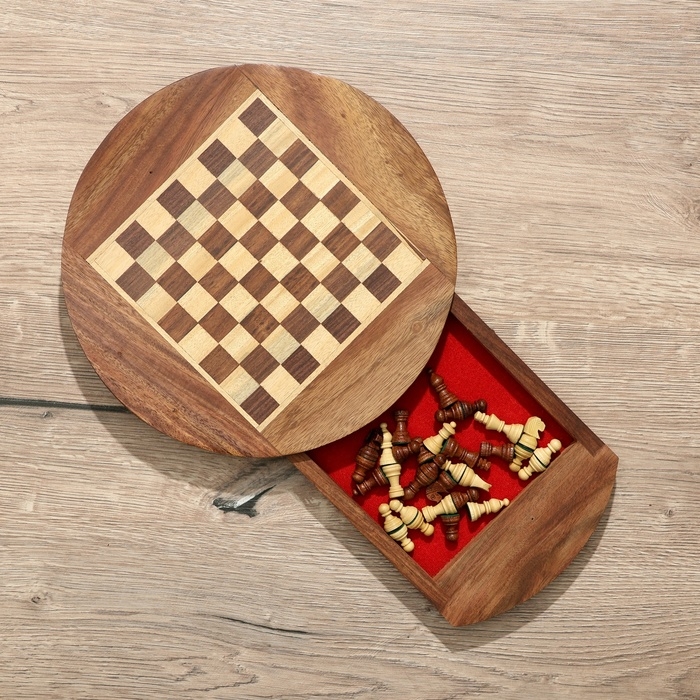 Шахматы магнитные 25,5х25,5х4 см, дерево шишам Шахматы магнитные 25,5х25,5х4 см, дерево шишам