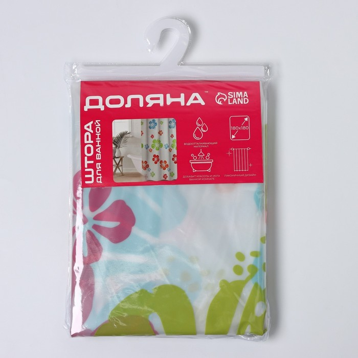 Штора для ванной комнаты Доляна «Гавайская роза», 180×180 см, EVA Штора для ванной комнаты Доляна «Гавайская роза», 180×180 см, EVA