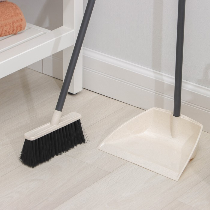 Щётка для пола c совком Malta, цвет бежевый Щётка для пола c совком Malta, цвет бежевый