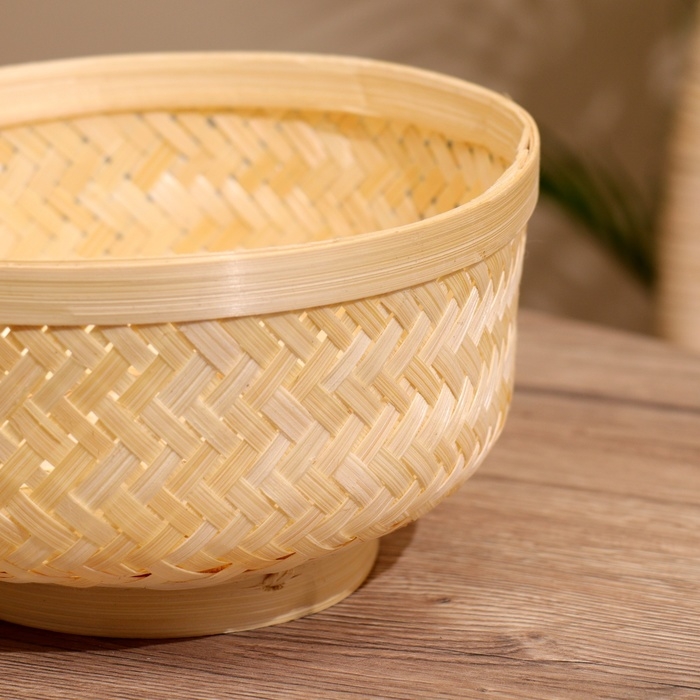 Корзинка плетёная, из бамбука 15х15х7 см Корзинка плетёная, из бамбука 15х15х7 см