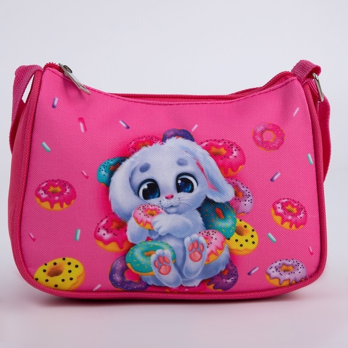 Сумка детская, текстильная, «Зайка и пончики» 4 см х 17 см х 13 см Сумка детская, текстильная, «Зайка и пончики» 4 см х 17 см х 13 см