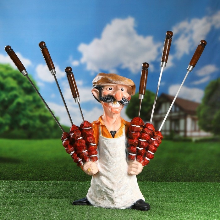 Садовая фигура  Садовая фигура "Шашлычник" подставка для шампуров, 55х44см