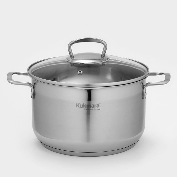 Кастрюля ORION, 4.5 л, d=22 см, стеклянная крышка, капсульное дно, индукция Кастрюля ORION, 4.5 л, d=22 см, стеклянная крышка, капсульное дно, индукция