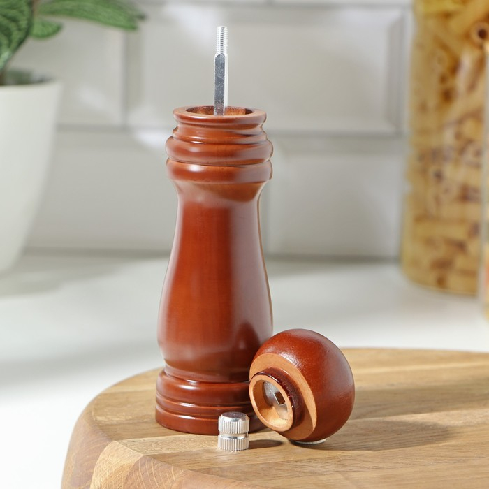 Мельница для специй Доляна, 17×4,5 см, металлический механизм, цвет тёмное дерево