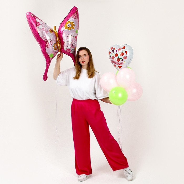 Набор шаров «Весенняя бабочка», фольга, латекс, 7 шт. Набор шаров «Весенняя бабочка», фольга, латекс, 7 шт.