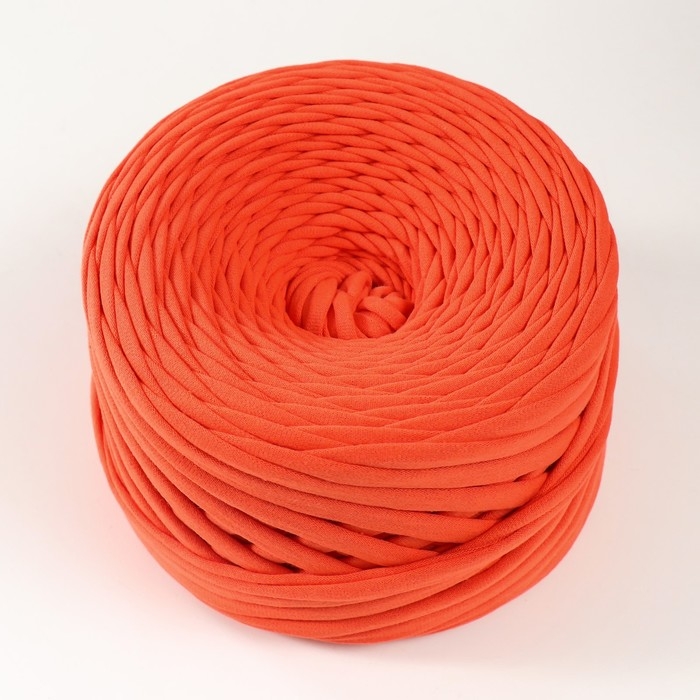 Трикотажная пряжа, ширина 7-9 мм, 100м/295 гр±10% (15 - оранжевый)