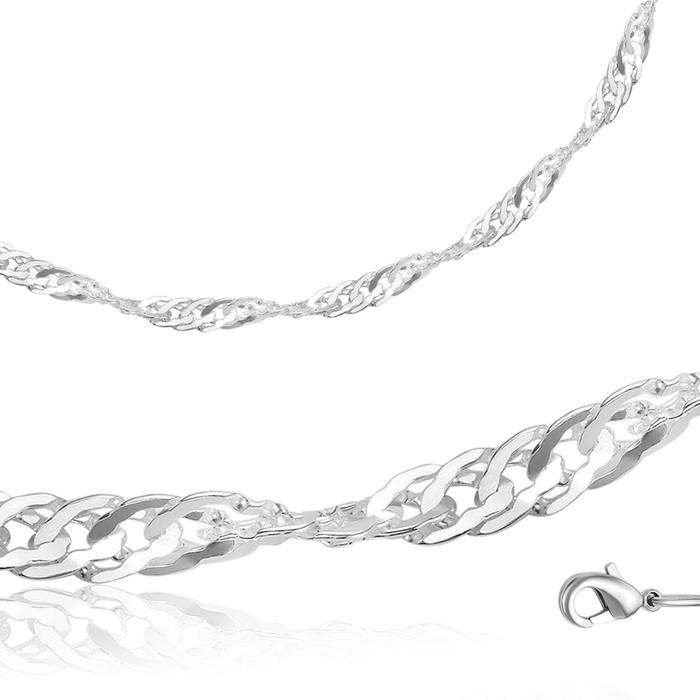 Цепь «Плетение Сингапур», посеребрение, 45 см Цепь «Плетение Сингапур», посеребрение, 45 см