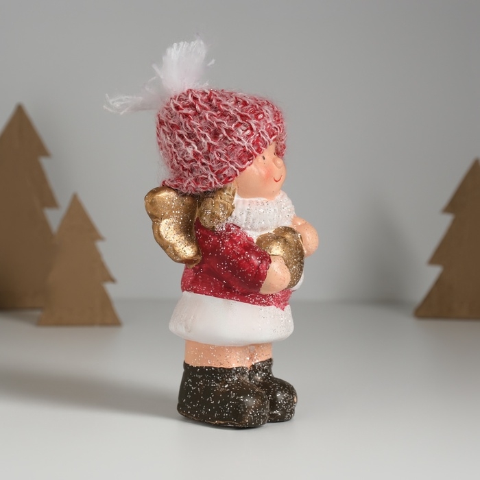 Сувенир керамика Сувенир керамика "Девочка-ангел в красном наряде, с сердечком" 7,5х5,5х17,5 см