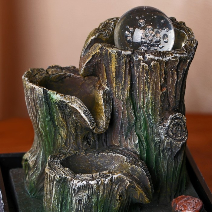 Фонтан Фонтан "Брёвна вертикаль" 14х14х19 см (с подсветкой)