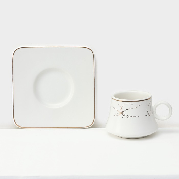 Набор керамический кофейный «Мейси», 12 предметов: 6 чашек 100 мл, 6 блюдец d=11 см, цвет белый Набор керамический кофейный «Мейси», 12 предметов: 6 чашек 100 мл, 6 блюдец d=11 см, цвет белый