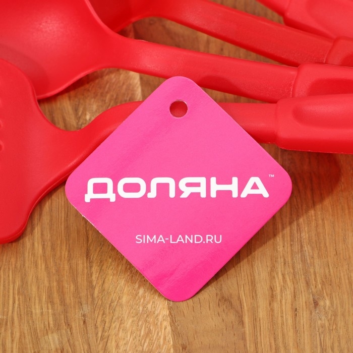 Набор кухонных принадлежностей Доляна &laquo;Радуга&raquo;, 30 см, 4 предмета, цвет красный