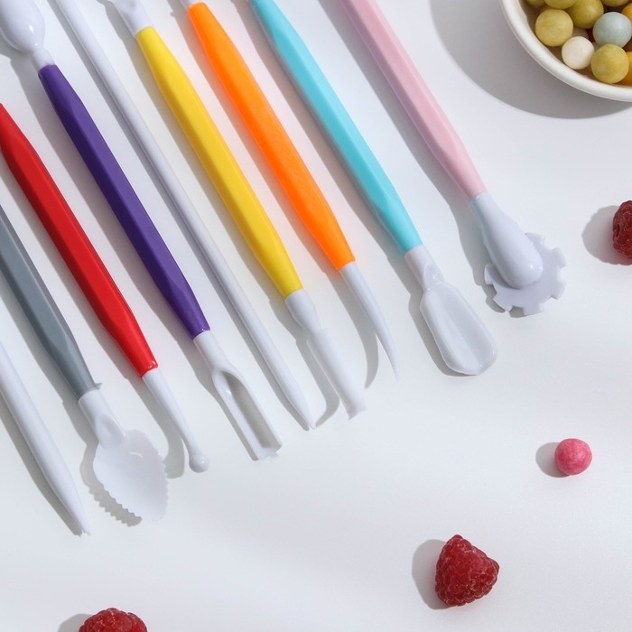 Набор для моделирования кондитерских украшений Доляна, 9 шт, 16,5 см Набор для моделирования кондитерских украшений Доляна, 9 шт, 16,5 см