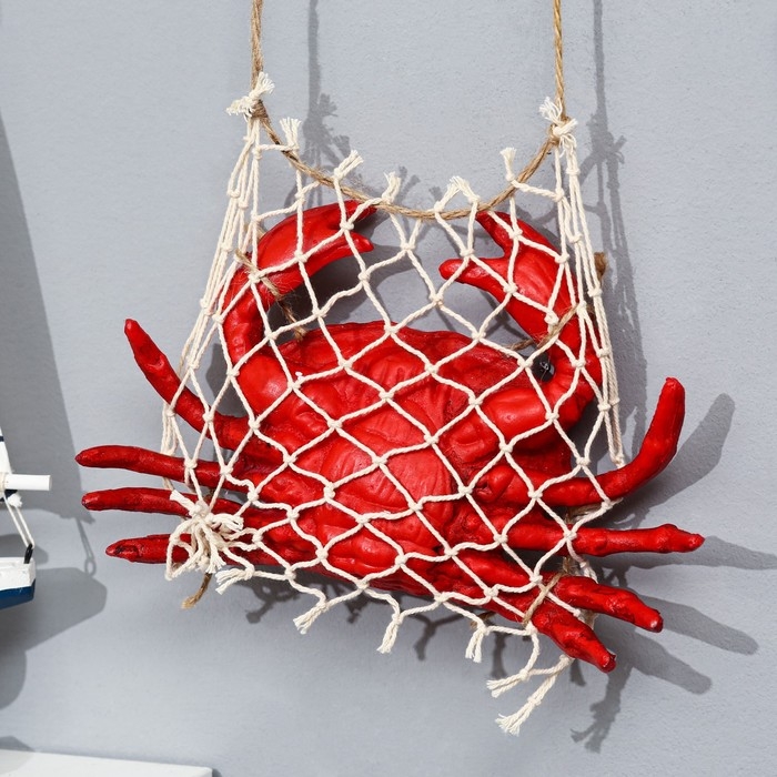 Сувенир морской Краб в сетке 22*14см Сувенир морской Краб в сетке 22*14см