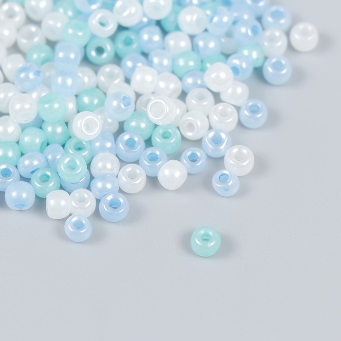 Бисер стекло 6/0  Бисер стекло 6/0 "Голубой меланж" 10 гр