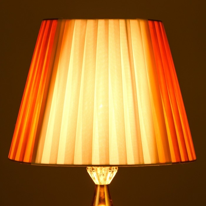 Абажур E27 коричнево-белый 25х25х19 см